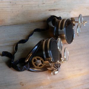 Steampunk Anthropologist Goggles With Magnifying Glasses - Full 3/4 View