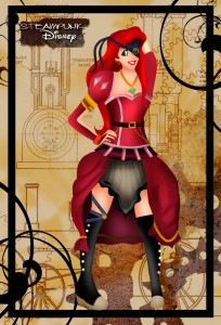 Ariel in steampunk clothes. 