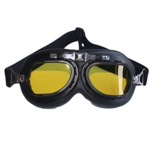 Black Aviator Goggles With Yellow Lenses