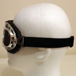 Silver aviator goggles - side