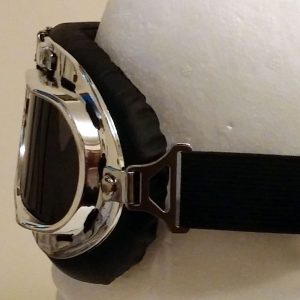 Silver aviator goggles - side