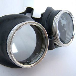 Black Leather-look Goggles