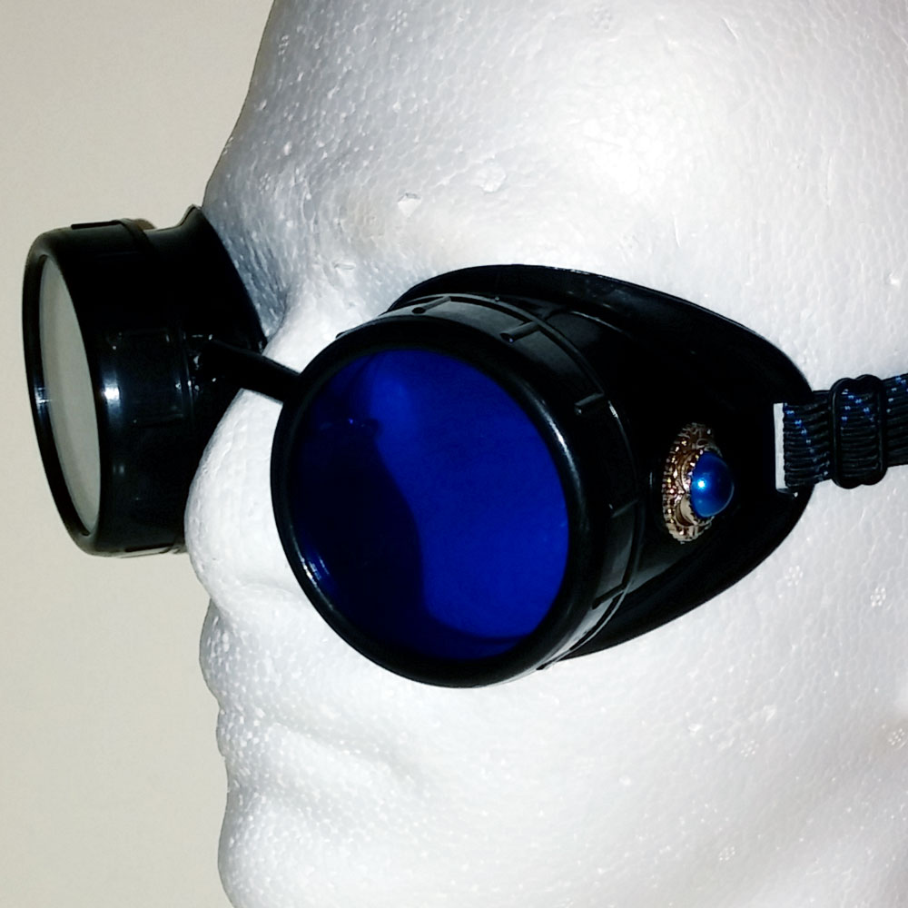 GloFX Glow Blue Steampunk Goggles 