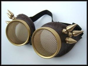 Brass Spiked Goggles with Honeycomb Lenses