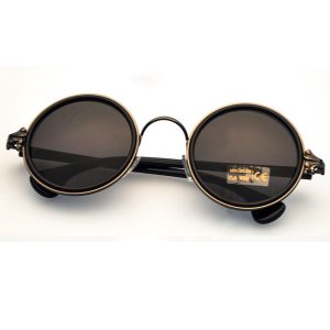 Bronze Sunglasses: Crow's Feet End & Dark Lenses