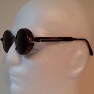 Antiqued bronze glasses with shielded temples