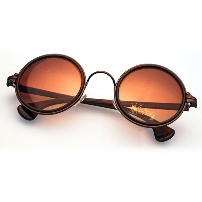 Bronze Sunglasses: Crow's Feet Ends, Brown Gradient Lenses