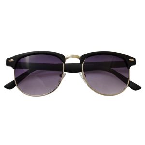 Light Purple Clubmaster Sunglasses With Gold Accents - Folded