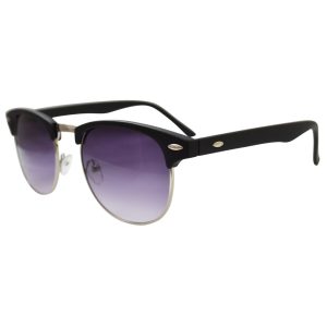 Purple Clubmaster Sunglasses, Matte Black With Gold Accents