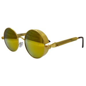 Gold Sunglasses with Spring Temples & Golden Red Lenses