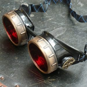 Steampunk Navigator Goggles With Red Lenses