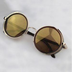 Gold Steampunk Glasses - Yellow Lenses