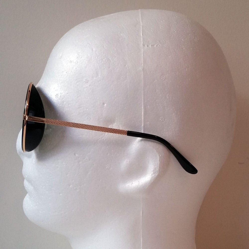 Round Steampunk Glasses with Green Lenses and Gold Frames