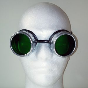 Green Pearl Goggles With Silver Eye Cups