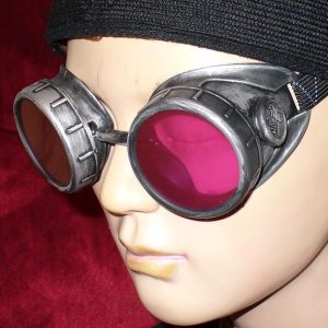 Silver Toned Goggles: Pink Lenses