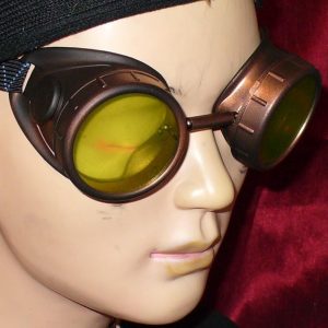 Dark Brown Goggles: Green Lenses