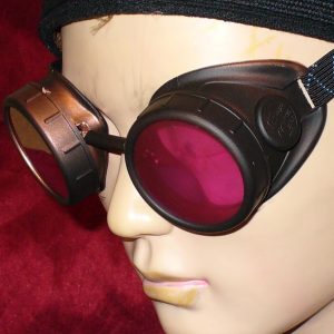 Dark Brown Goggles: Pink Lenses