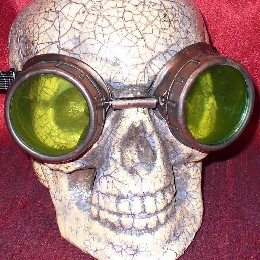 Copper Apocalypse Goggles: Green Lenses