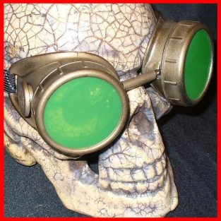 Gold Apocalypse Goggles: Green Lenses