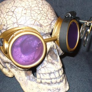 Gold Goggles: Purple Lenses w/ Eye Loupe