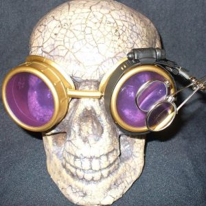 Gold Goggles: Purple Lenses w/ Eye Loupe