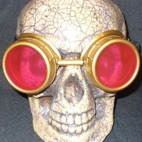 Gold Apocalypse Goggles: Pink Lenses