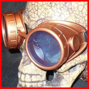 Copper Apocalypse Goggles: Blue Lenses