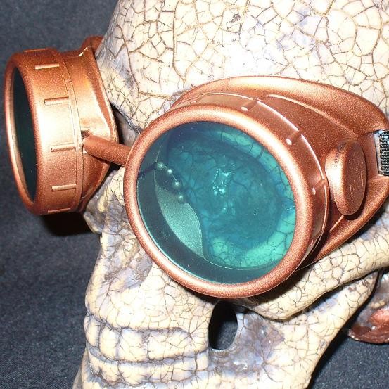 Copper Apocalypse Goggles: Blue Lenses