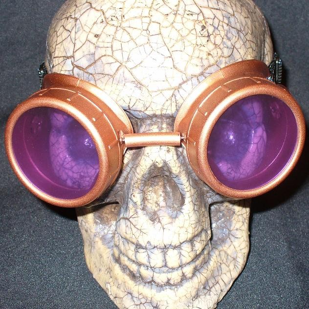 Copper Apocalypse Goggles: Purple Lenses