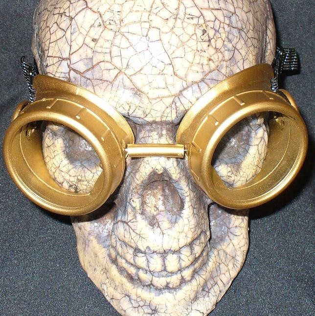 Shiny Gold Apocalypse Goggles: Clear Lenses