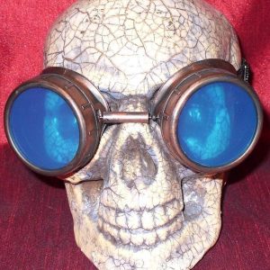 Copper Toned Apocalypse Goggles: Blue Lenses