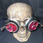 Silver Apocalypse Goggles w/ Red Lenses & Two Eye Loupe