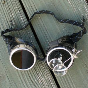 Black Toned Goggles: Dark Lenses w/ Eye Loupe