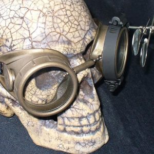 Gold Apocalypse Goggles: Clear Lenses w/ Eye Loupe