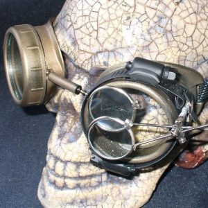 Gold Apocalypse Goggles: Clear Lenses w/ Eye Loupe