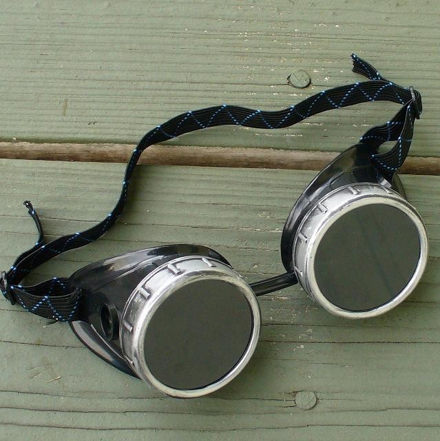 Black & Silver Goggles: Dark Lenses