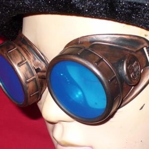 Copper Toned Goggles: Blue Lenses