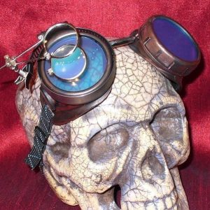 Copper Toned Goggles: Blue Lenses w/ Eye loupe