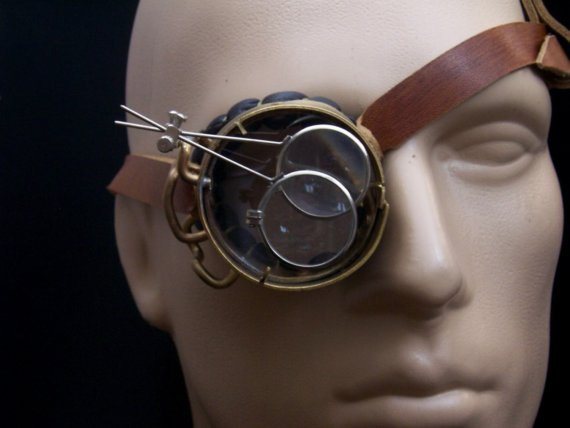 Brass Monocle Neo Victorian Jules Verne Goggles