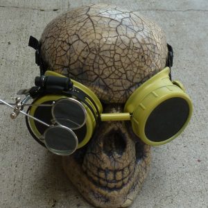 Yellow Apocalypse Goggles w/ Black Lenses & Eye Loupe