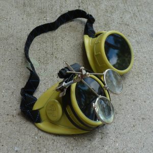 Yellow Apocalypse Goggles w/ Black Lenses & Eye Loupe