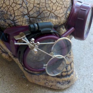 Maroon Apocalypse Goggles w/ Clear Lenses & Eye Loupe