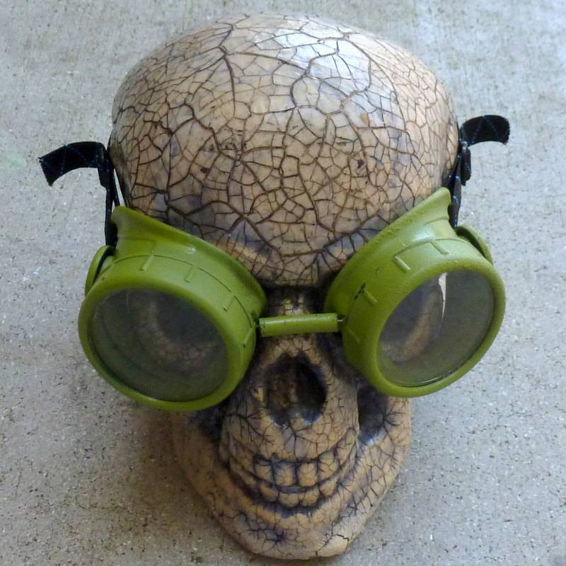 Green Apocalypse Goggles w/ Clear Lenses