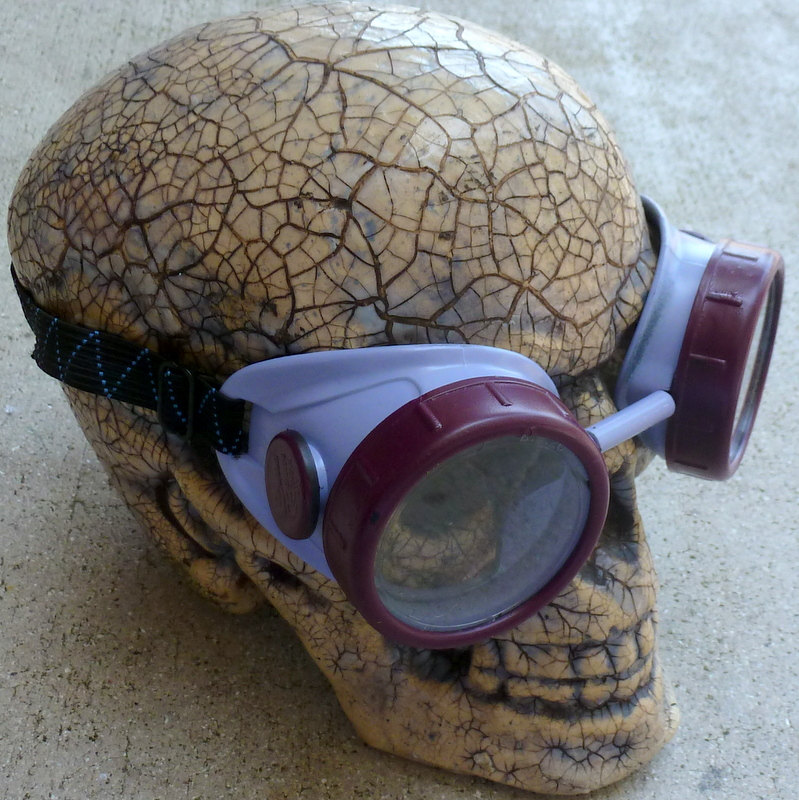 Maroon & Gray Apocalypse Goggles w/ Clear Lenses