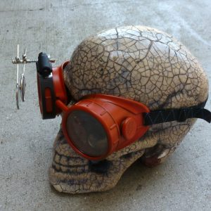Red Apocalypse Goggles w/ Clear Lenses & Eye Loupe
