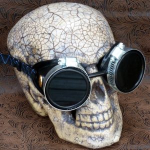 Black Goggles: Dark Lenses w/ Brass Anchors