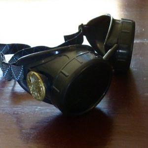 Black Goggles: Dark Lenes w/ Brass Watch Movement
