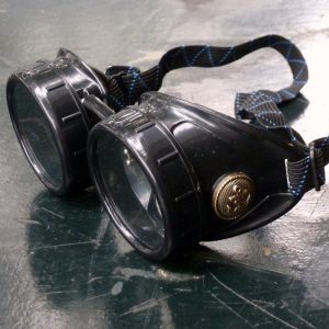Black Goggles: Clear Lenses w/ Brass Anchors