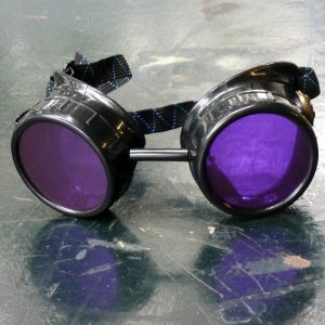 Black Goggles: Purple Lenses w/ Brass Anchors