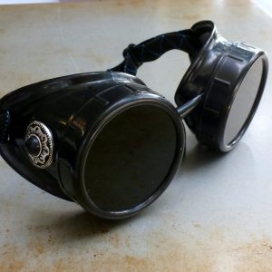 Black Goggles: Dark Lenses & Black Turquoise Side Pieces